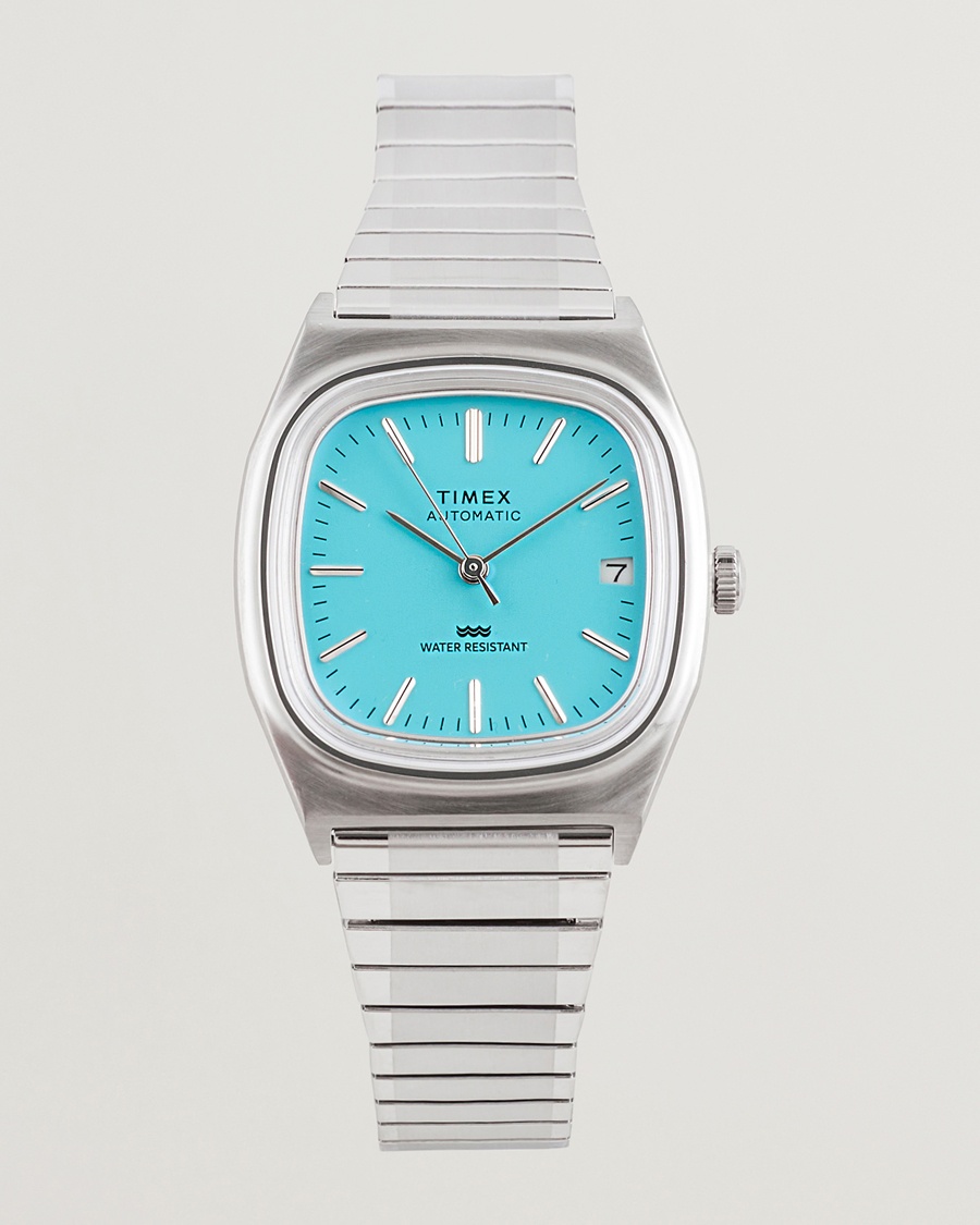 Timex Men's Automatic Steel 34mm Aquamarine Dial – Blå