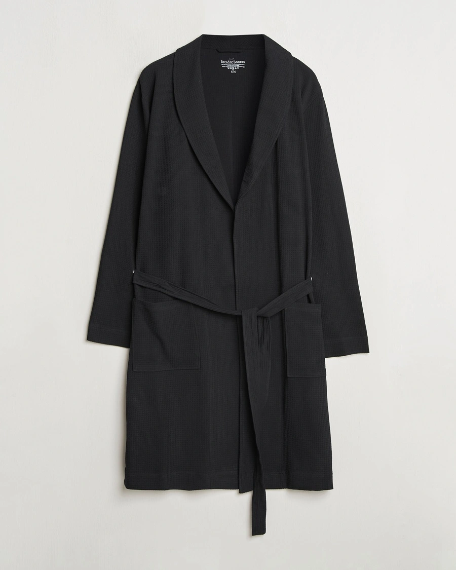 Bread & Boxers Waffle Robe Black – Svart