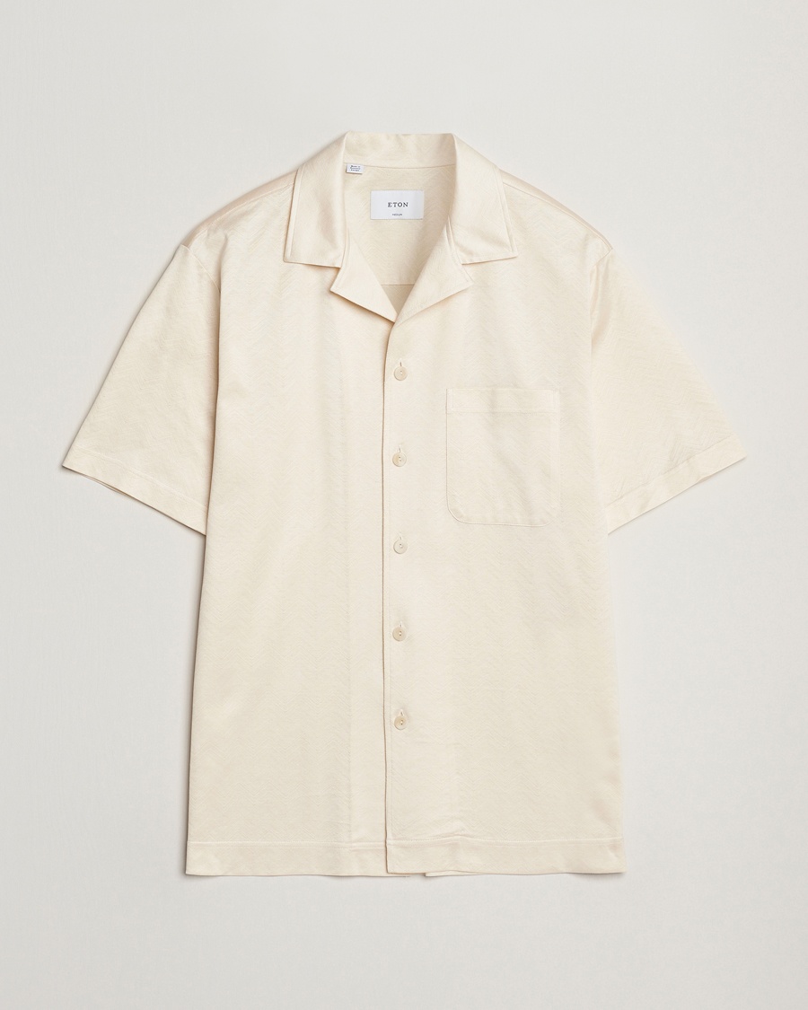 Herre | Eton | Eton | Filo Di Scozia Short Sleeve Shirt Off White