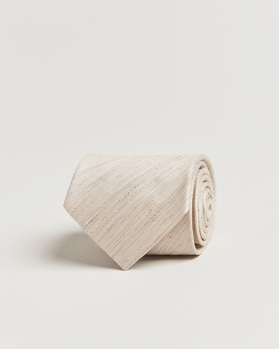 Herre | | Eton | Silk/Linen Tie Beige