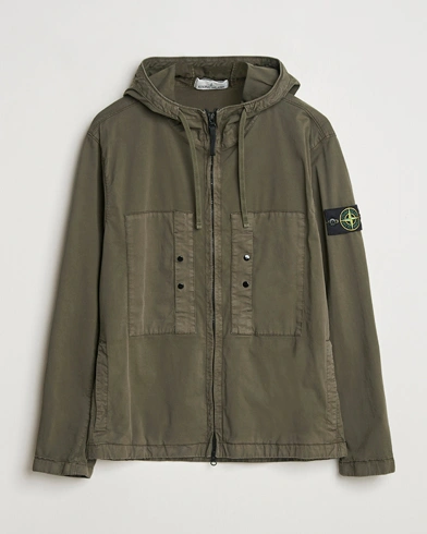 Herre | Jakker | Stone Island | Supima Cotton Stretch Hooded Jacket Military Green