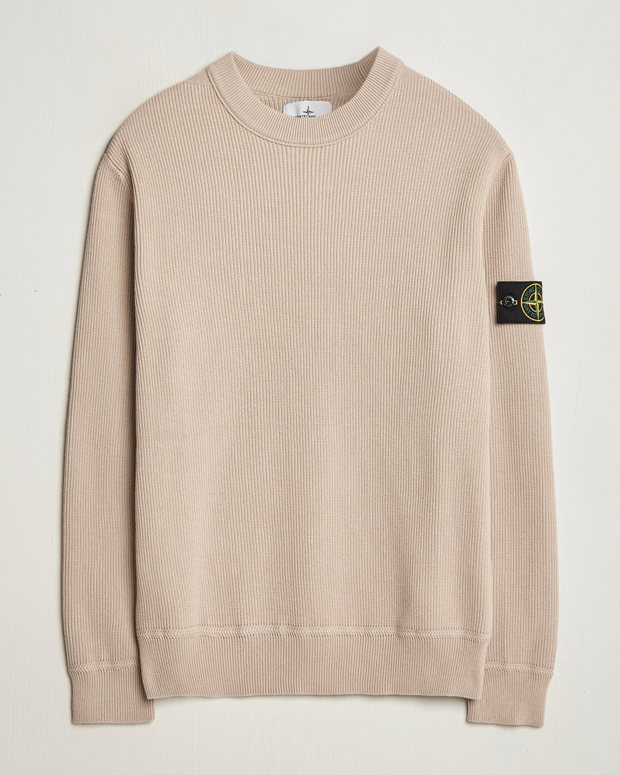 Herre | Strikkede gensere | Stone Island | Ribbed Soft Organic Cotton Crewneck Desert