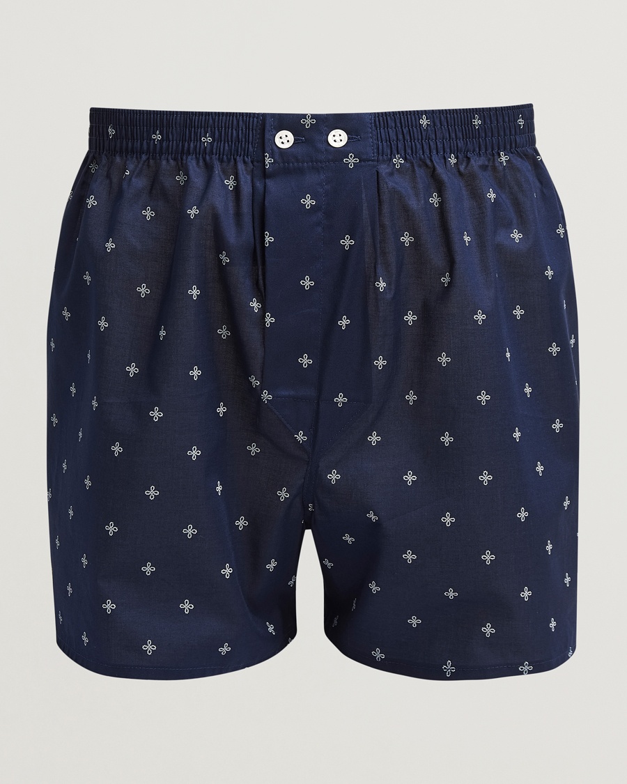 Herre | Boksershorts | Derek Rose | Classic Fit Woven Cotton Boxer Shorts Navy