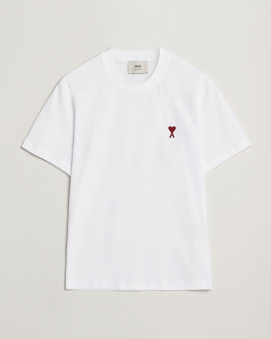 AMI Heart Logo T-Shirt White – Hvit