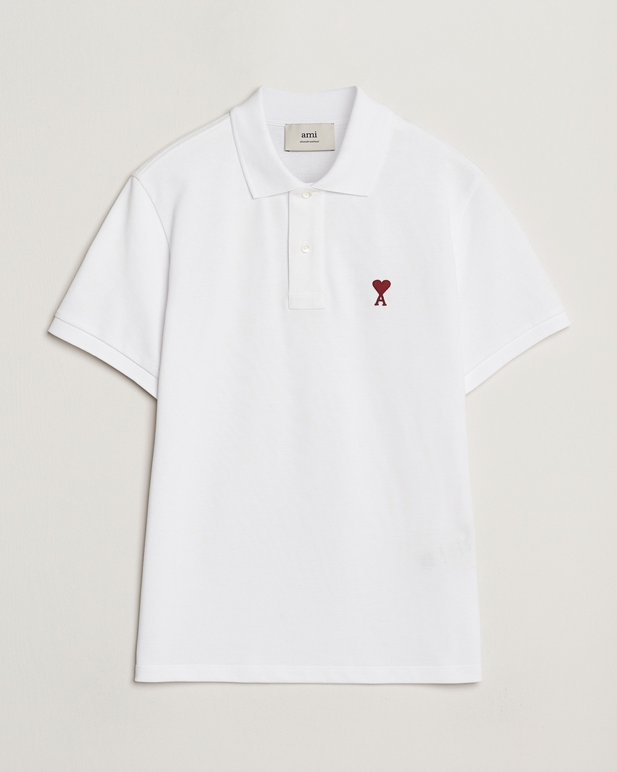 AMI Heart Logo Polo White – Hvit