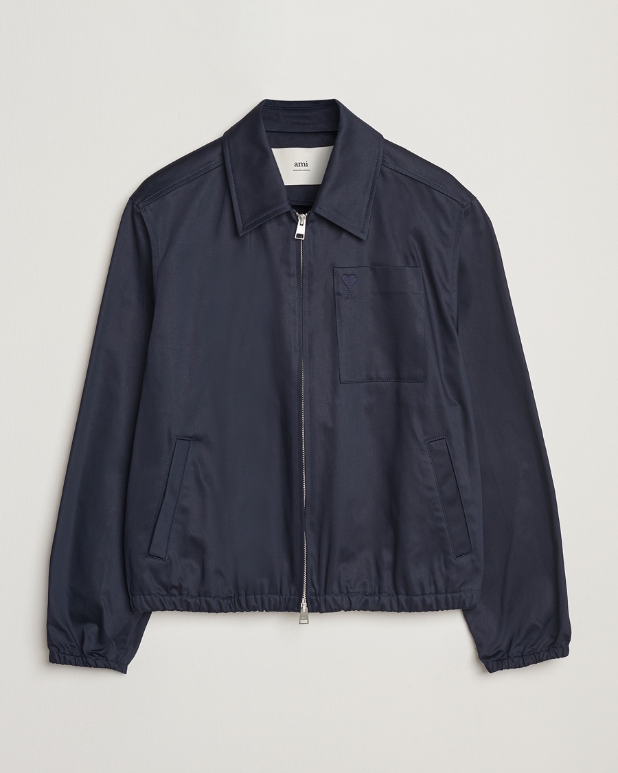 Herre | Moderne jakker | AMI | Zipped Jacket Navy Blue
