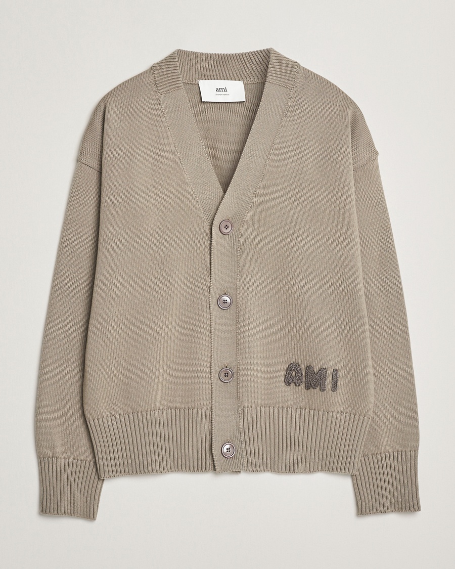 Herre | Cardigans | AMI | Embroidered Knitted Cardigan Ash