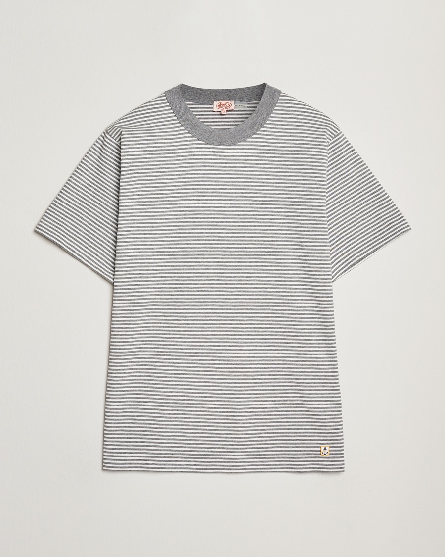 Herre |  | Armor-lux | Callac Héritage Stripe T-Shirt Misty Grey/Milk