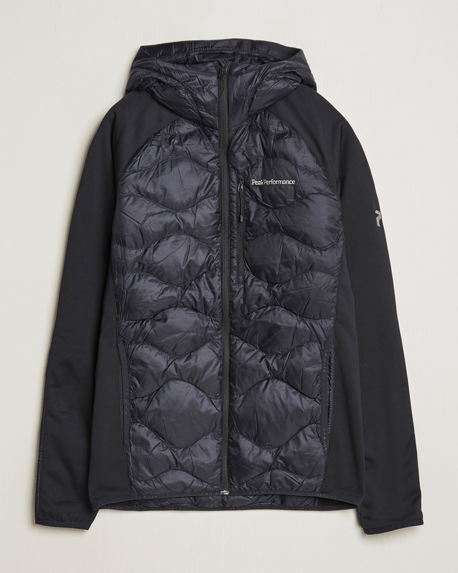 Herre | Hybridjakker | Peak Performance | Helium Down Hooded Hybrid Jacket Black