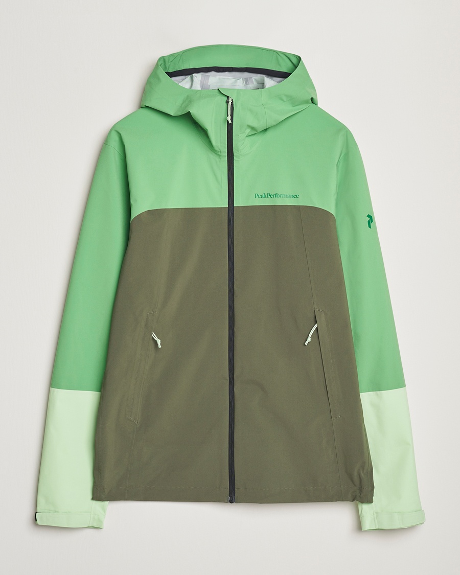 Herre | Funksjonsjakker | Peak Performance | Trail Hipe Hooded Shell Jacket Peppermint/Pine Needle
