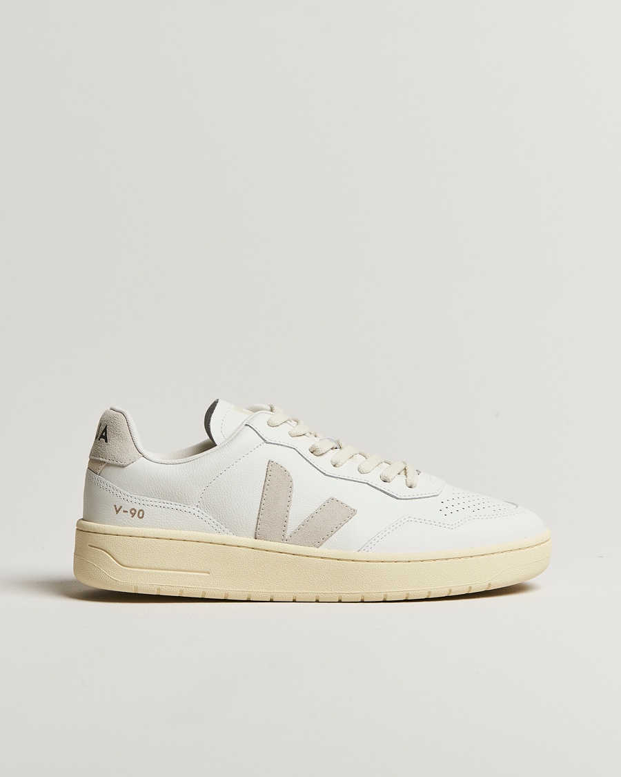 Veja V-90 Sneaker Extra White/Natural Suede – Hvit