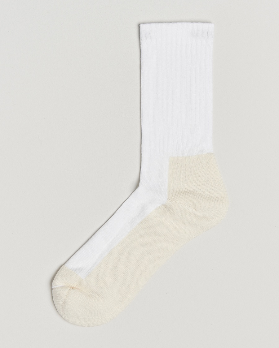 Sweyd Two Tone Cotton Socks Off White/White – Hvit