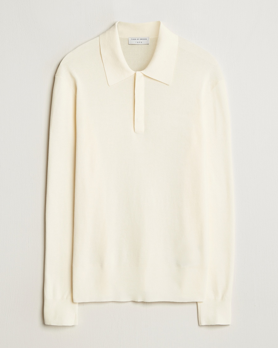 Herre | Strikkede pikéer | Tiger of Sweden | Appleton Knitted Polo Fever White