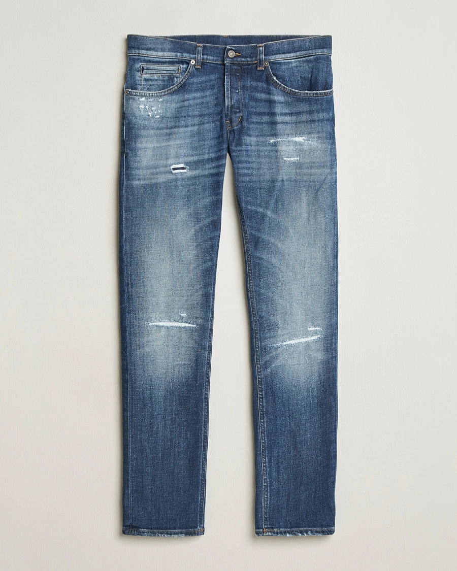 Herre | Jeans | Dondup | George Distressed Jeans Dark Blue
