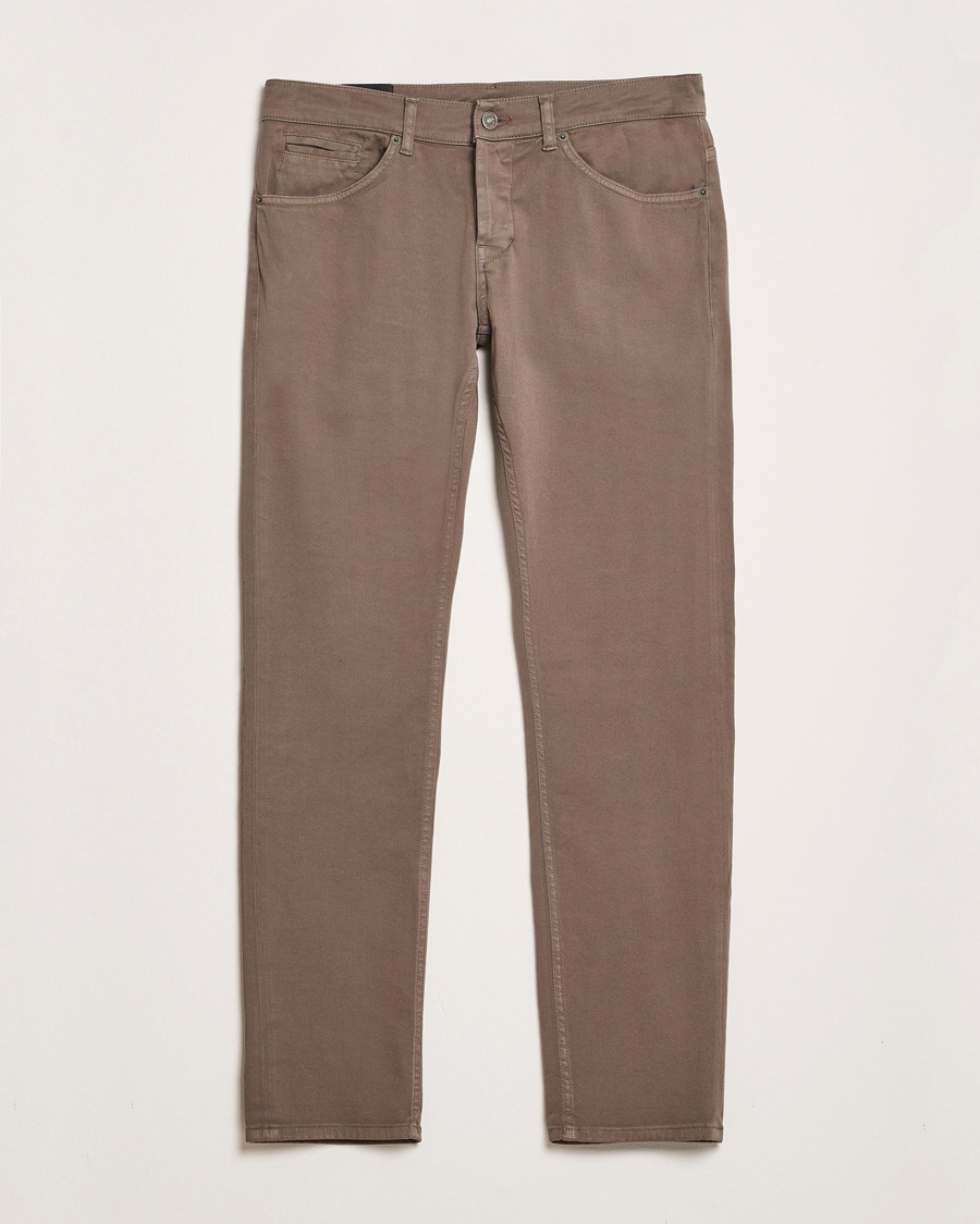 Herre | | Dondup | George Gabardine 5-Pocket Pants Brown