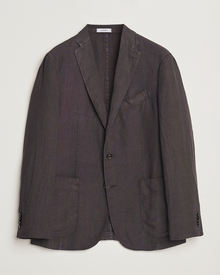 Herre | Linblazer | Boglioli | K Jacket Linen Blazer Dark Brown
