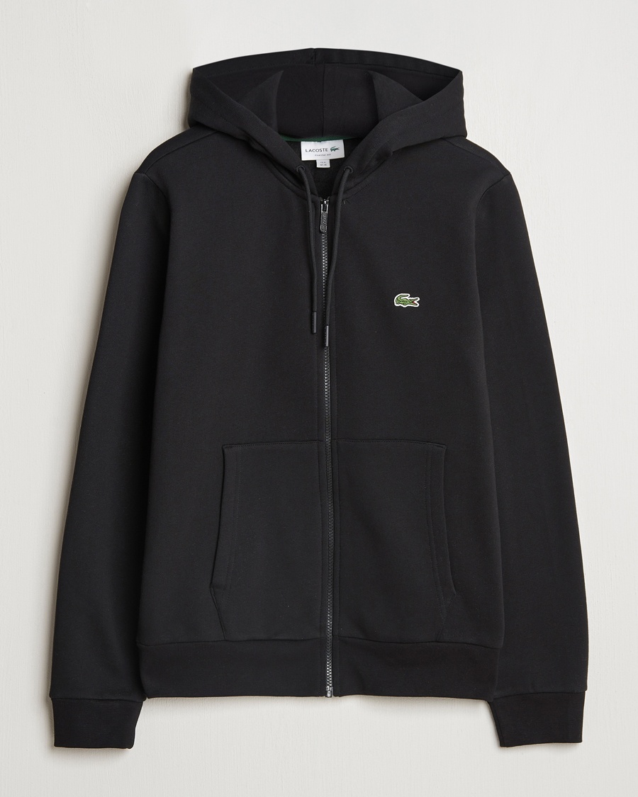 Lacoste Full Zip Hoodie Black – Svart