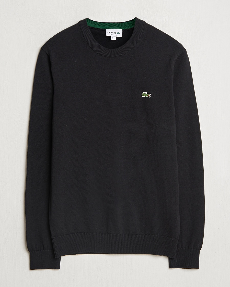 Herre | Strikkede gensere | Lacoste | Cotton Knitted Sweater Black