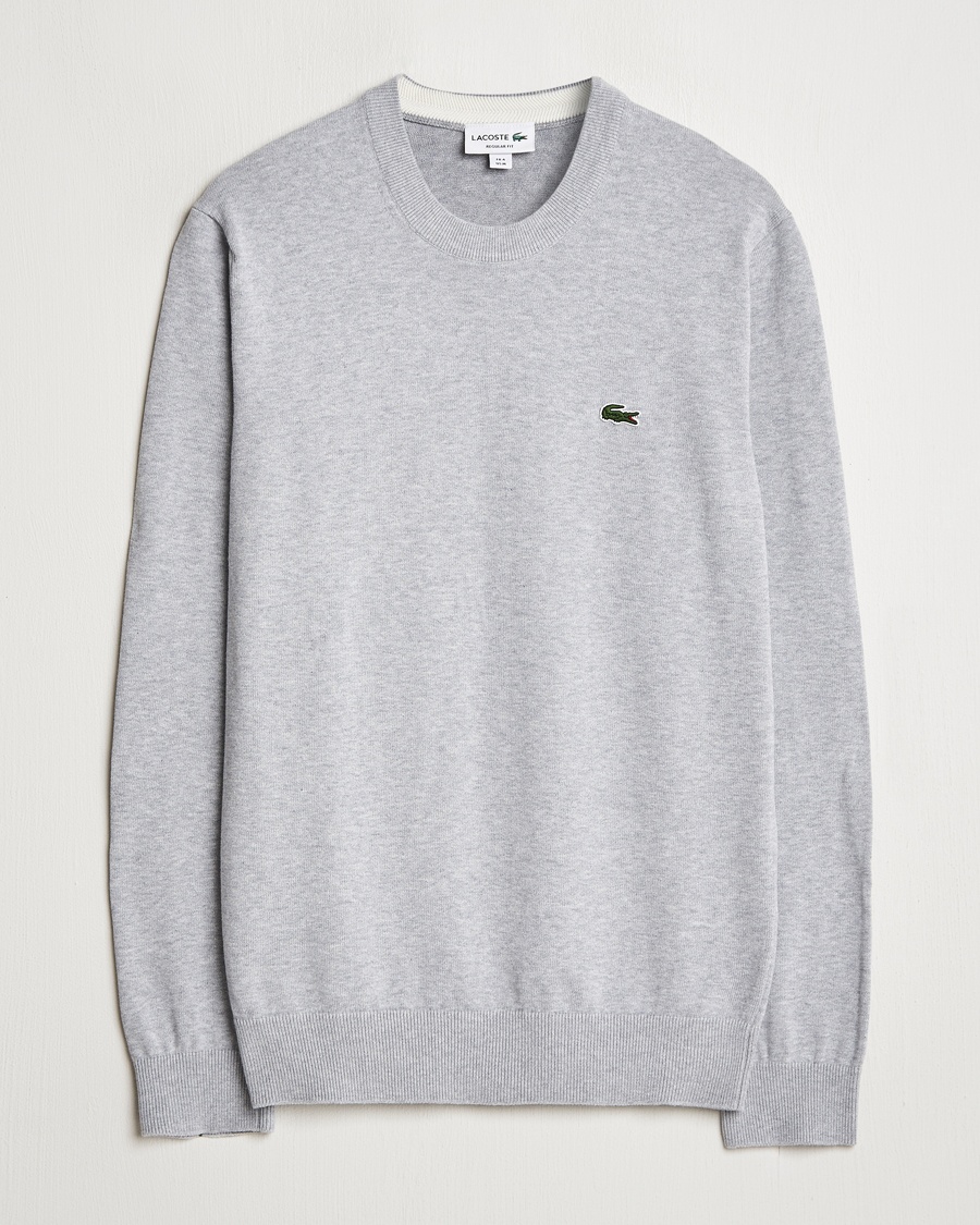 Herre | Strikkede gensere | Lacoste | Cotton Knitted Sweater Silver Chine