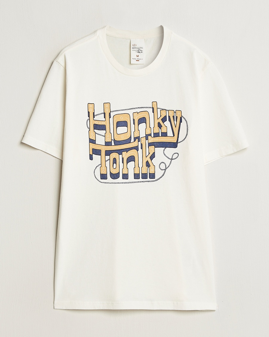 Herre | | Nudie Jeans | Roy Printed T-Shirt Ecru