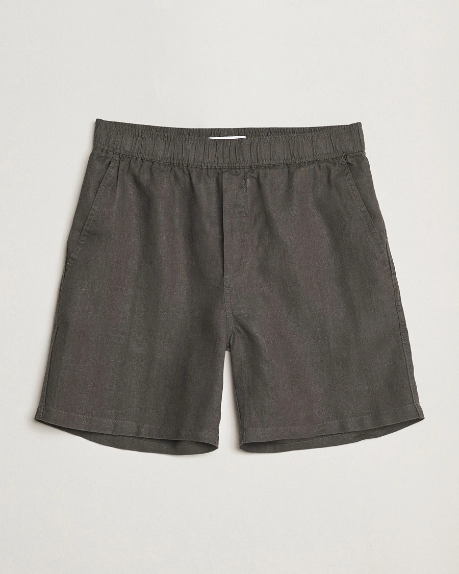 Herre | Linshorts | Samsøe Samsøe | Jabari Linen Drawstring Shorts Beluga Grey