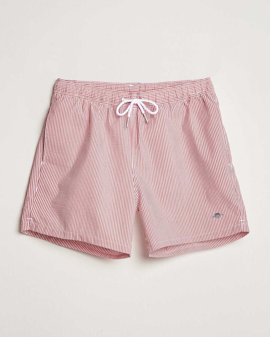Herre | Badeshorts | GANT | Seersucker Swimshorts Ruby Red