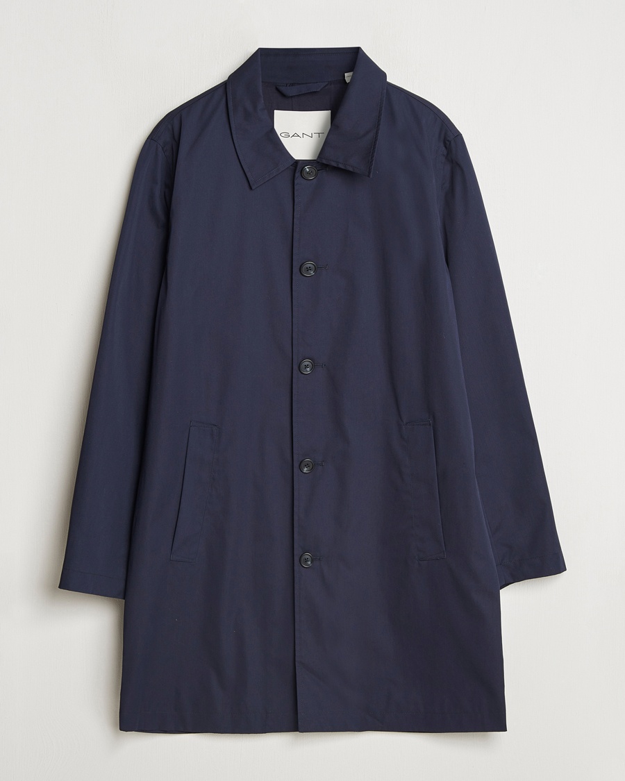 Herre | Frakker | GANT | Cotton Car Coat Evening Blue