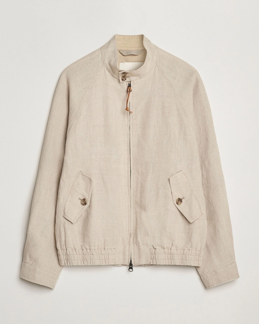 Herre | Jakker | GANT | Linen Harrington Jacket Dry Sand