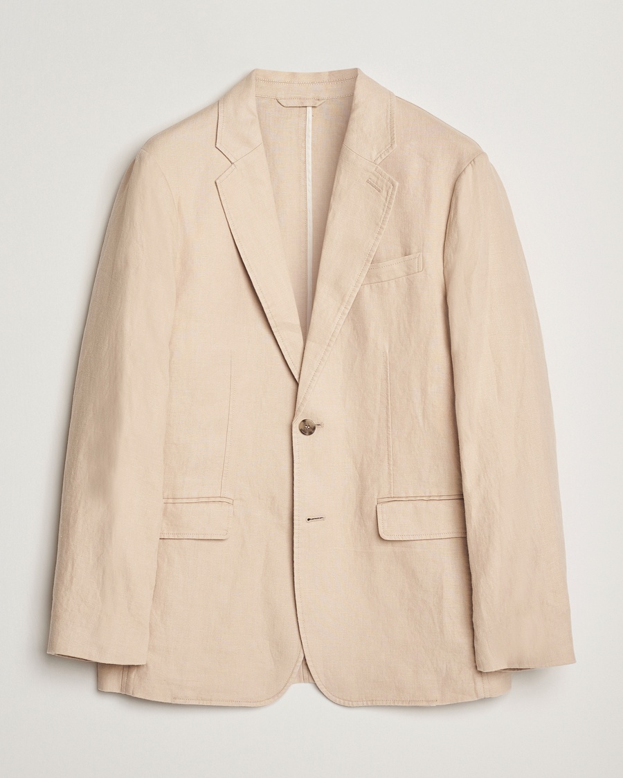 Herre | Linblazer | GANT | Slim Fit Garment Dyed Linen Blazer Dry Sand