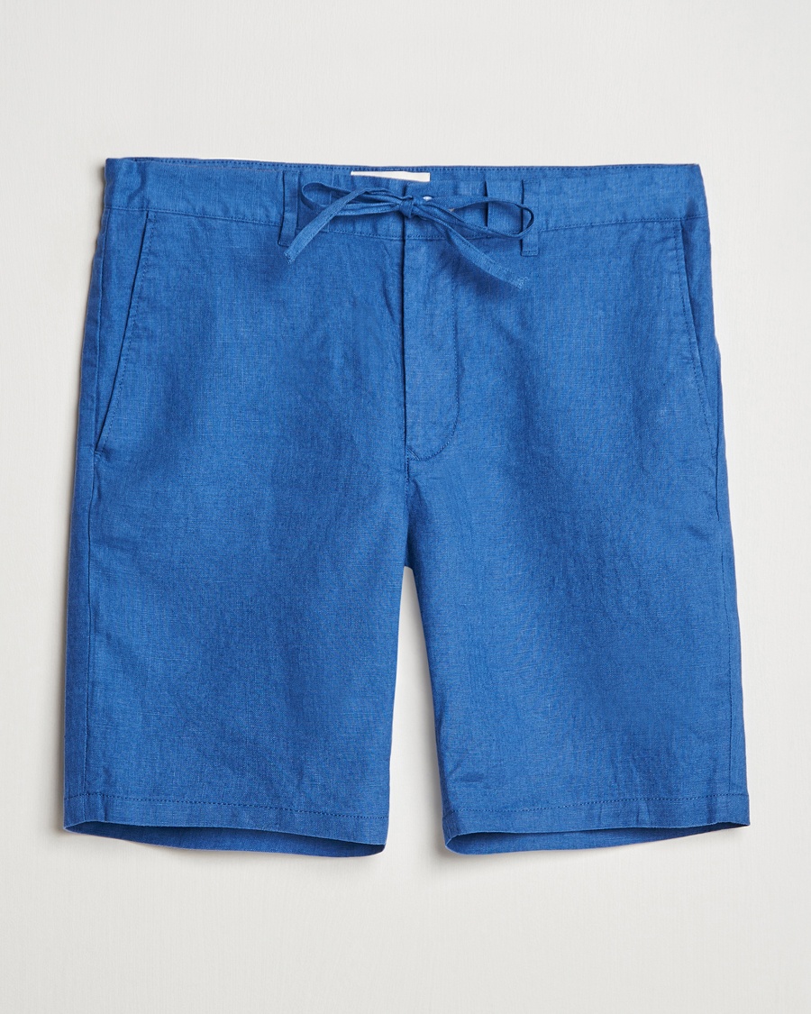 Herre | Linshorts | GANT | Relaxed Linen Drawstring Shorts Rich Blue