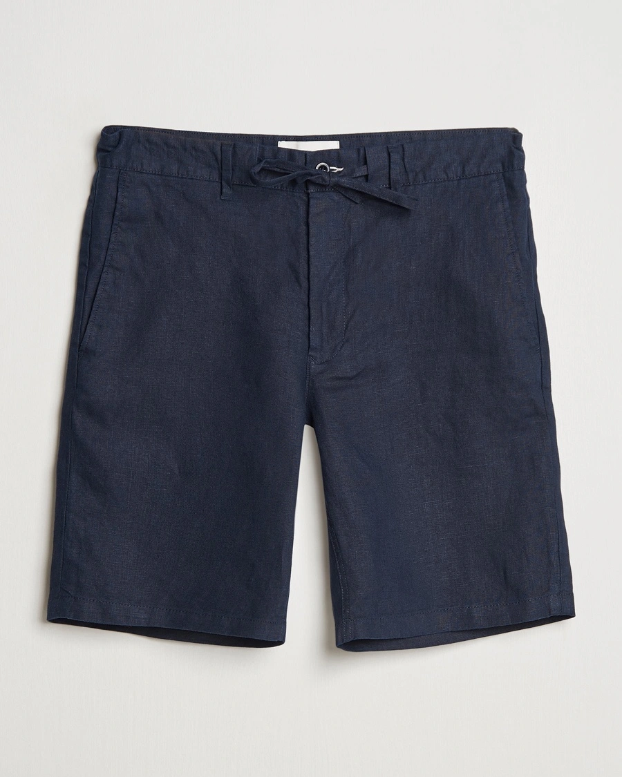 Herre | Linshorts | GANT | Relaxed Linen Drawstring Shorts Evening Blue