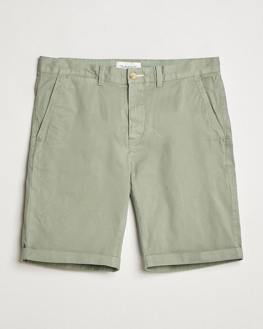 Herre | Chinosshorts | GANT | Regular Sunfaded Shorts Kalamata Green