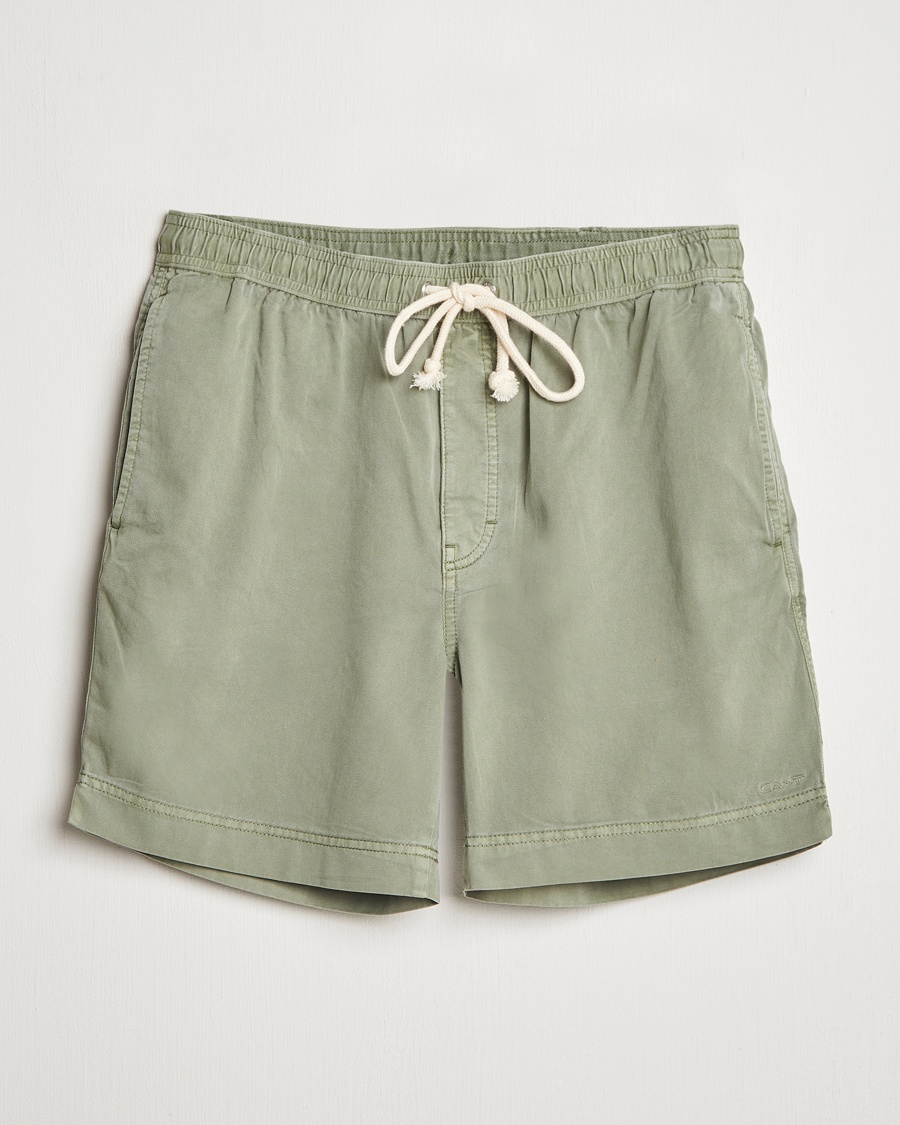 Herre | Drawstringshorts | GANT | Regular Sunfaded Drawstring Shorts Kalamata Green