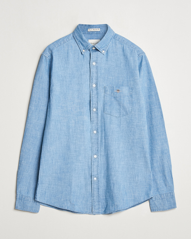 Herre | Nytt i butikken | GANT | Regular Fit Chambray Shirt Light Blue