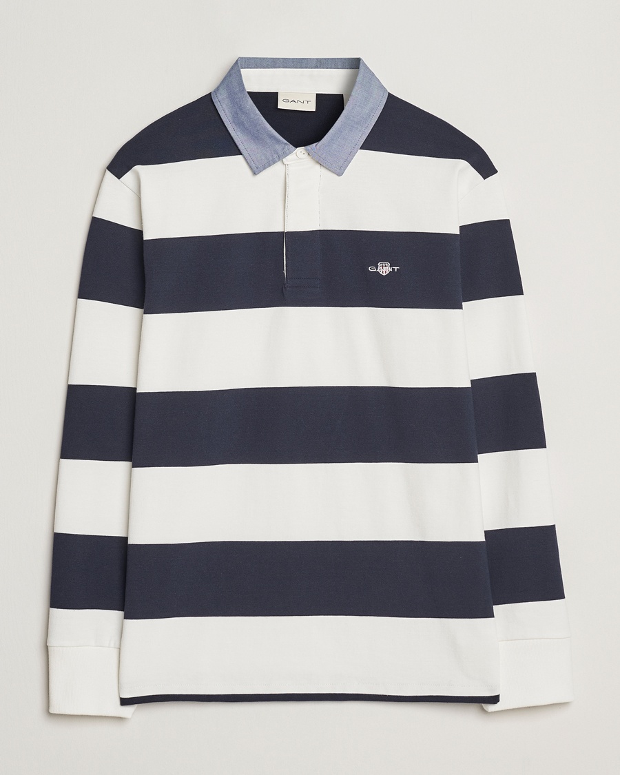GANT Chambray Barstriped Rugger Eggshell – Blå