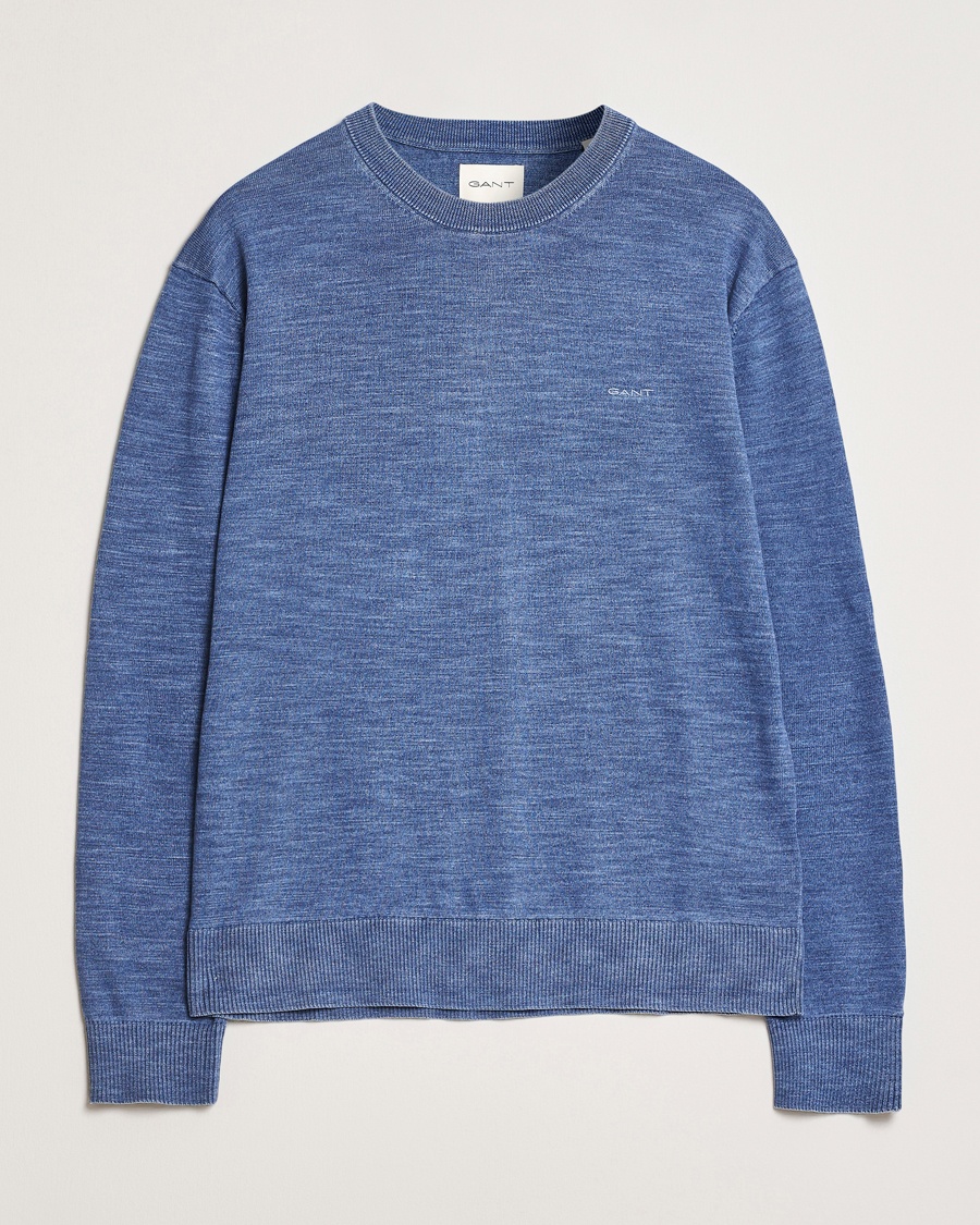 Herre | Strikkede gensere | GANT | Sunfaded Crew Neck Sweater Persian Blue