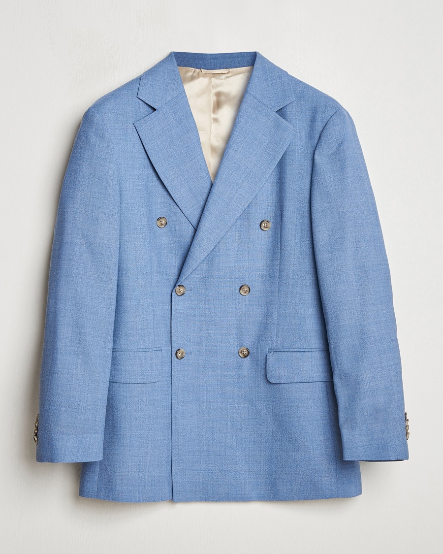 Herre | Dressjakker | GANT | Mouline Wool Double Breasted Suit Jacket Salty Sea