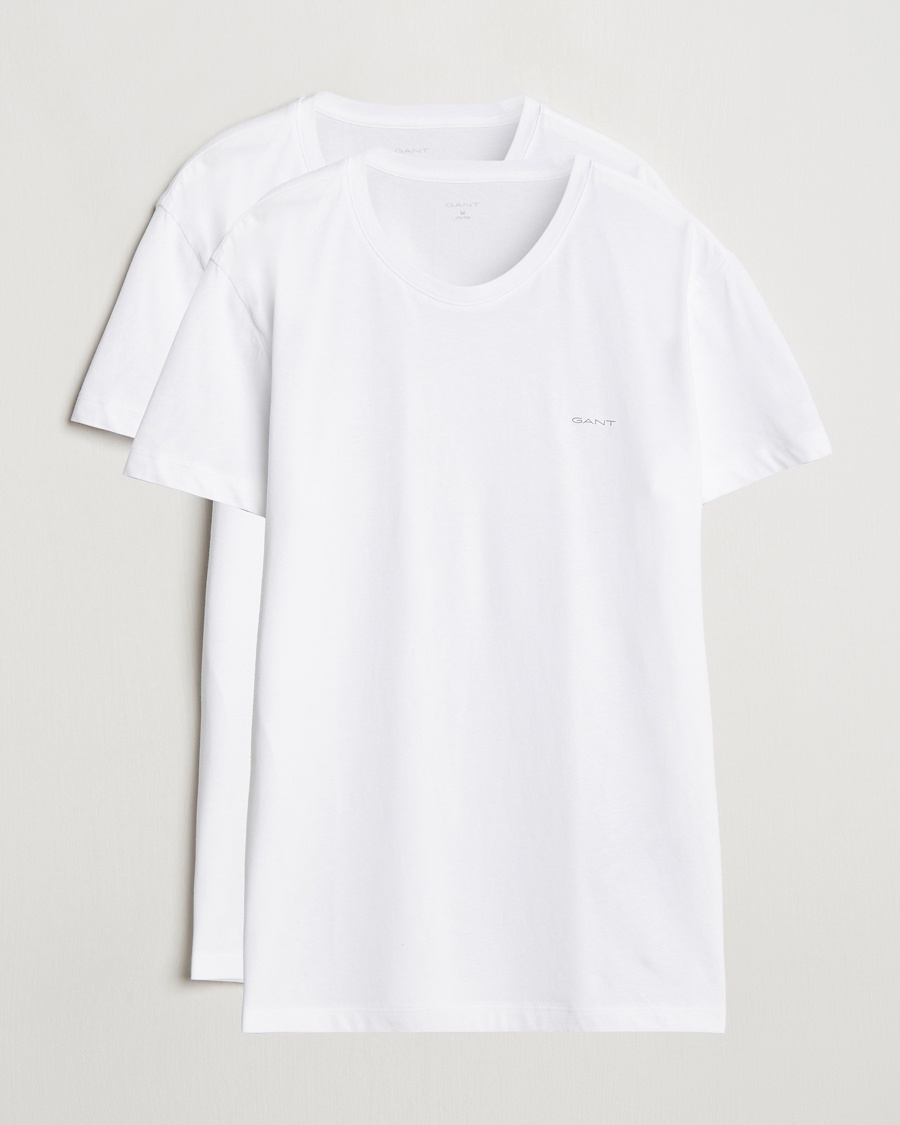 GANT 2-Pack Crew Neck T-Shirt White – Hvit