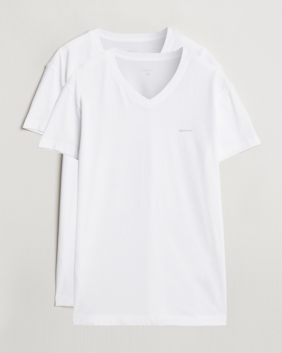 Herre | Flerpakning | GANT | 2-Pack V-Neck T-shirt White