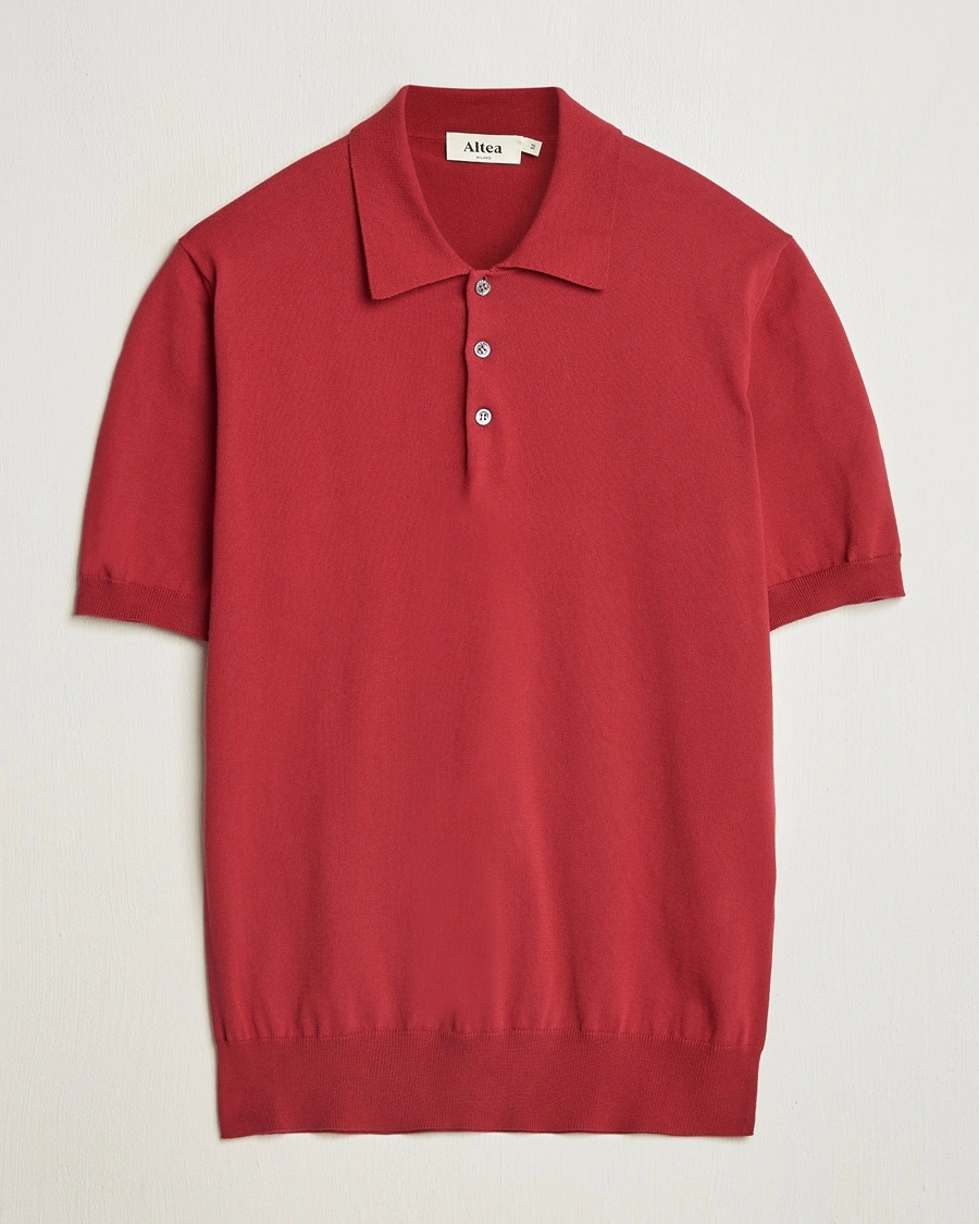 Herre | Pikéer | Altea | Short Sleeve Cotton Polo Burgundy