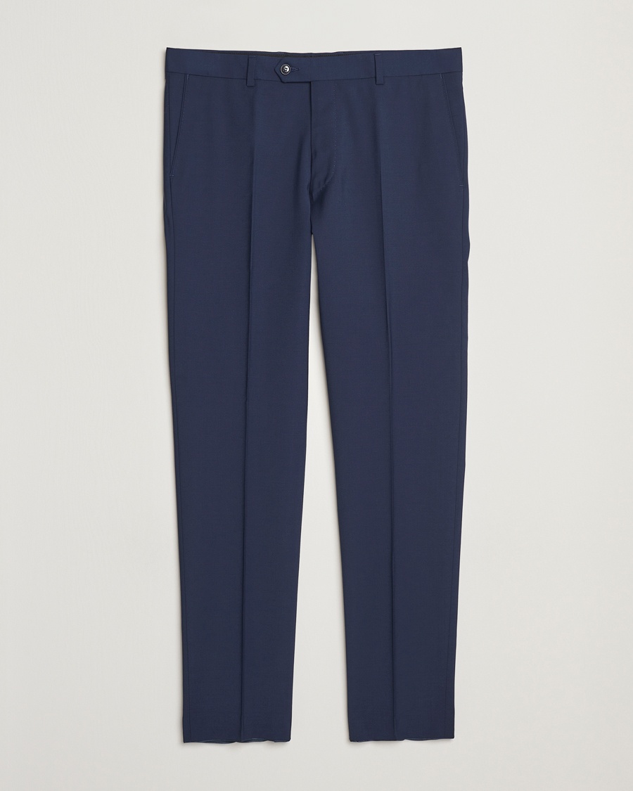 Herre | Dress | Oscar Jacobson | Denz Wool Blend Trousers Navy