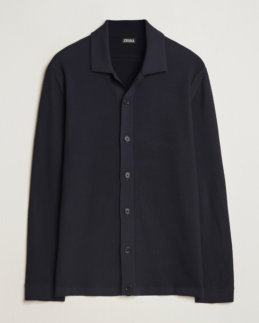 Herre | Cardigans | Zegna | Structured Wool Cardigan Navy