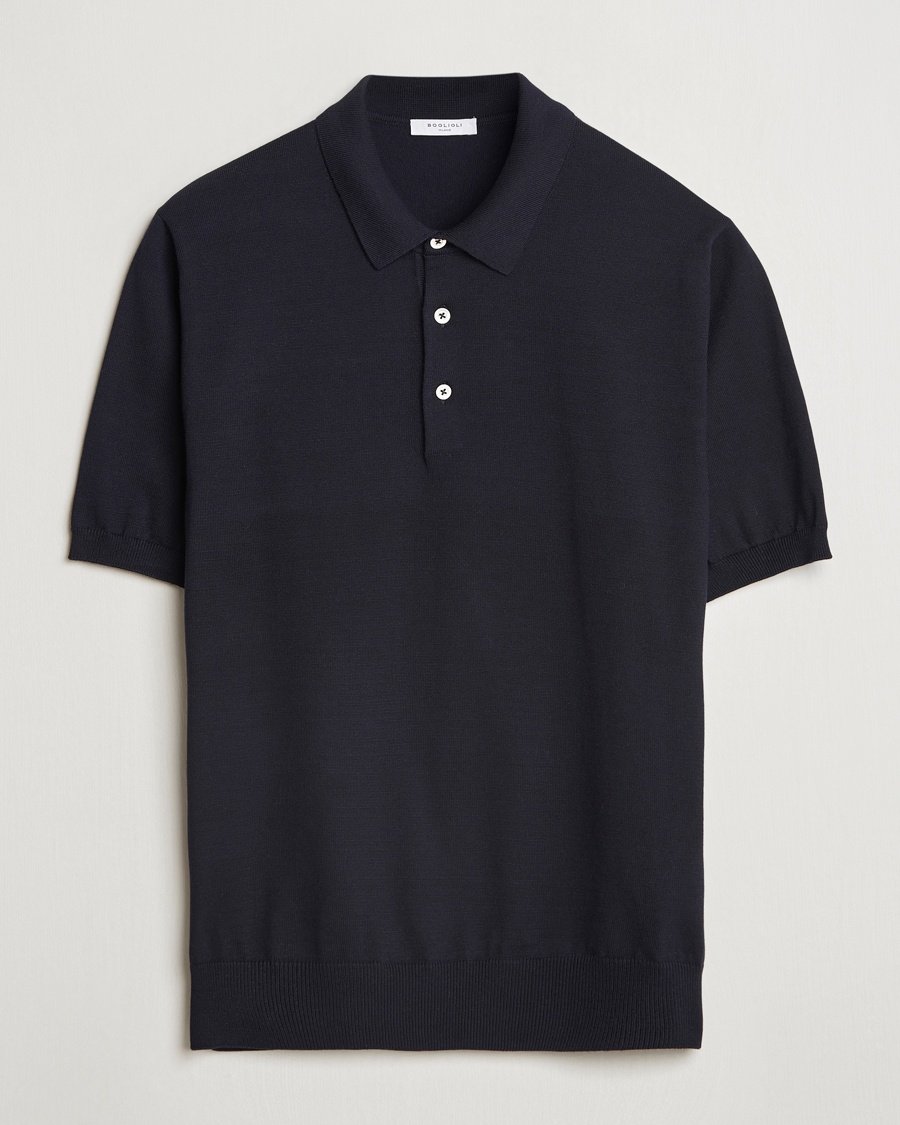 Herre | Pikéer | Boglioli | Short Sleeve Knitted Polo Navy