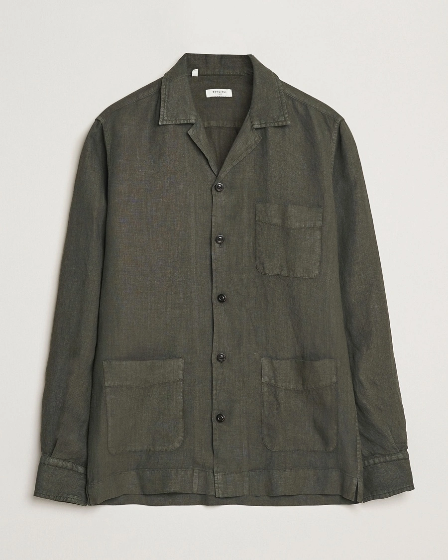 Herre | Jakker | Boglioli | Linen Painter Jacket Dark Green