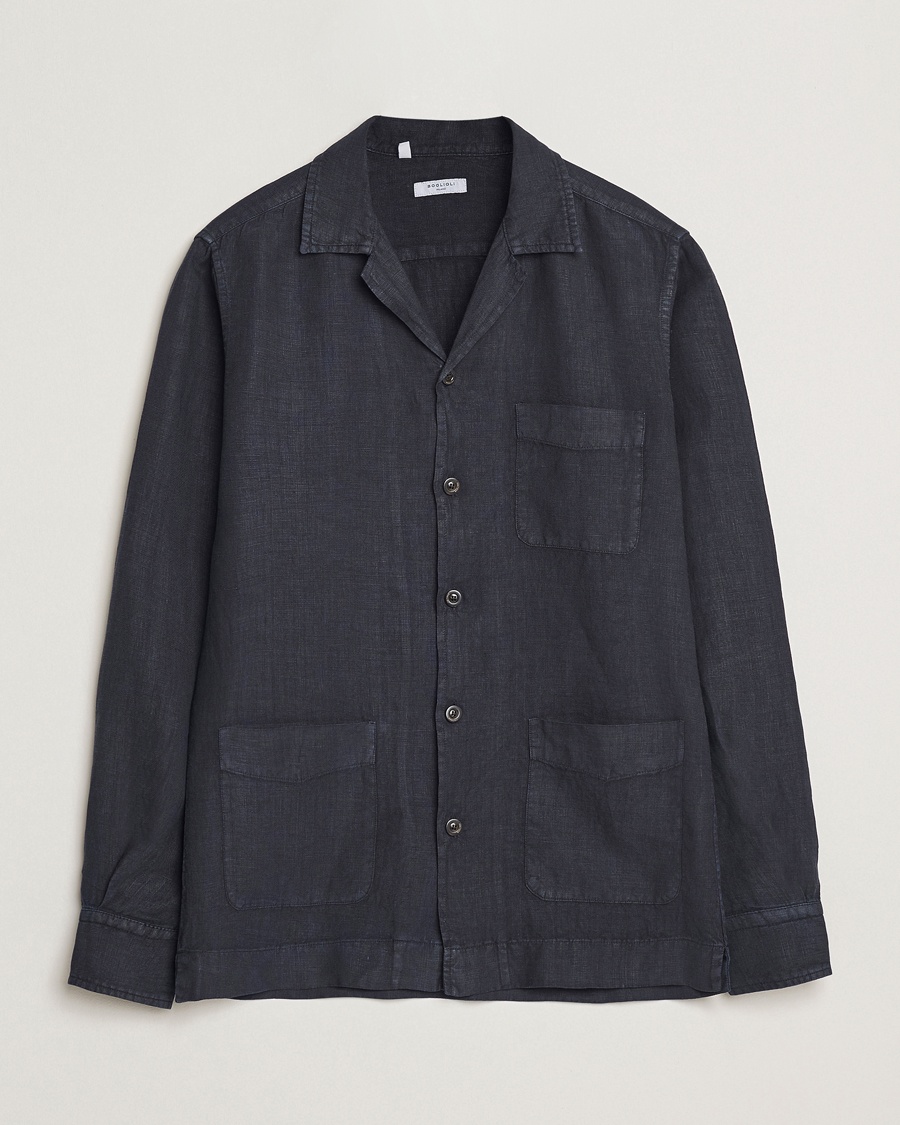 Herre | Skjortejakke | Boglioli | Linen Painter Jacket Navy