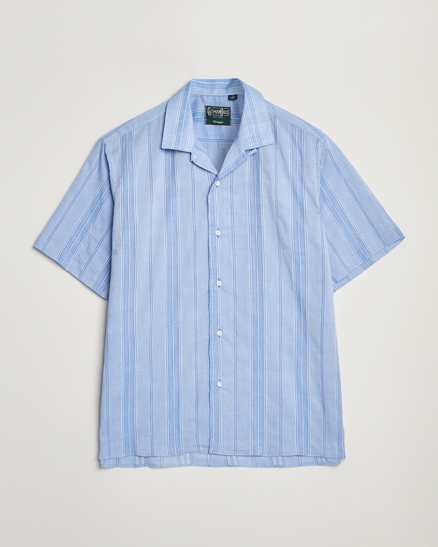 Herre | Klær | Gitman Vintage | Japanese Dobby Camp Shirt Light Blue