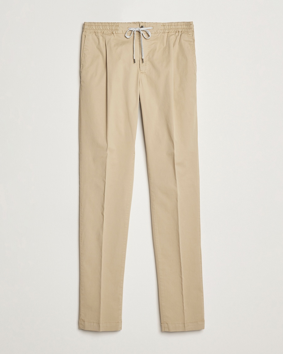 Herre | Drawstringbukser | PT01 | Soft Cotton/Stretch Drawstring Pants Beige