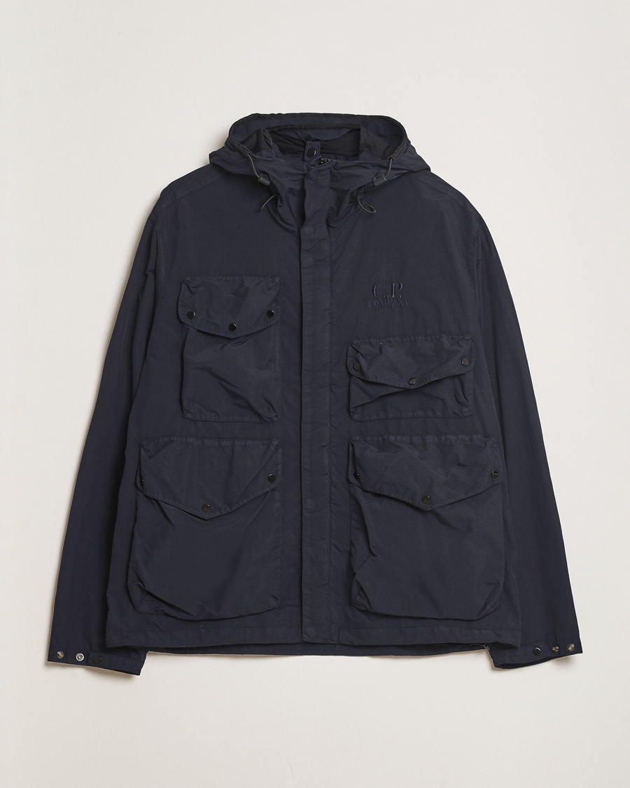 Herre | Moderne jakker | C.P. Company | Flatt Nylon Hooded Jacket Navy
