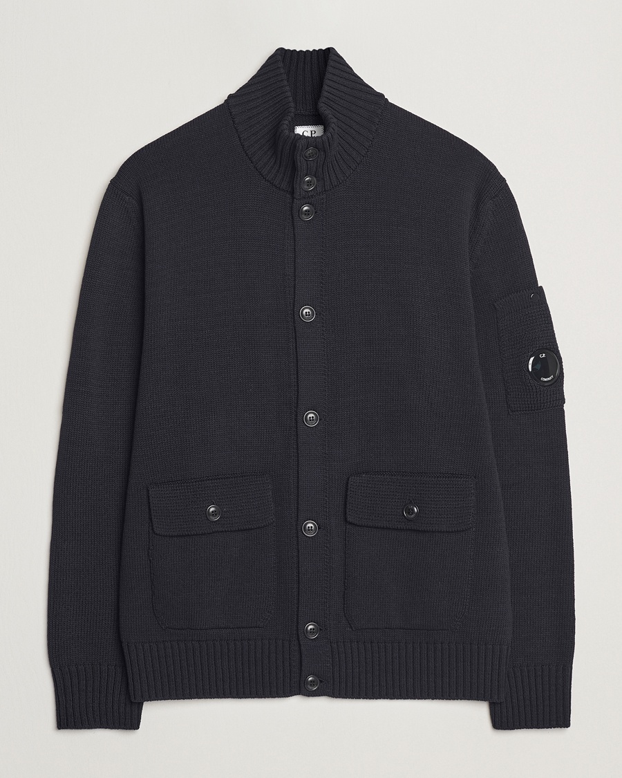 Herre | Cardigans | C.P. Company | Knitted Compact Cotton Cardigan Navy