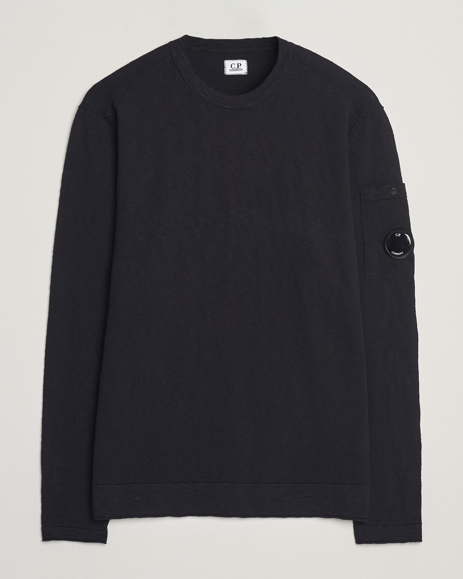 Herre | Strikkede gensere | C.P. Company | Knitted Cotton Crew Neck Black